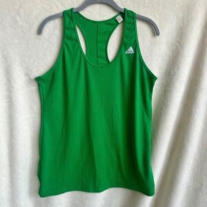 Adidas Kelly Green Ribbed Slinky Lightweight Racerback Tank Top Size XL EUC
